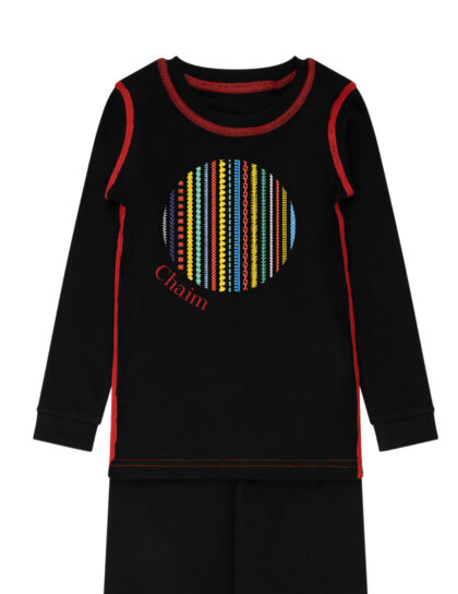 Stitch Stripe Circle Red Pajama