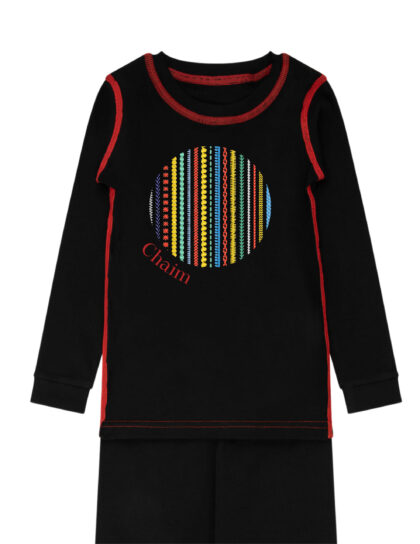 Stitch Stripe Circle Red Pajama