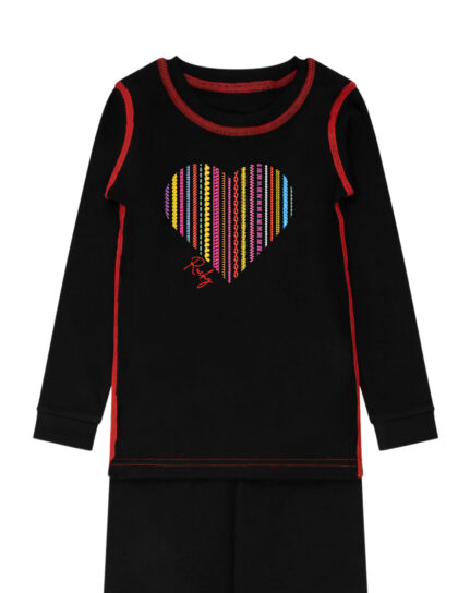 Stitch Stripe Heart Red Pajama