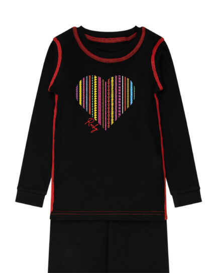 Stitch Stripe Heart Red Pajama