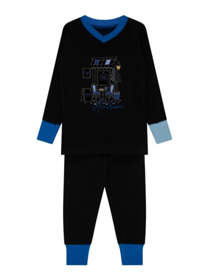 Cafe Corner Blue Pajama